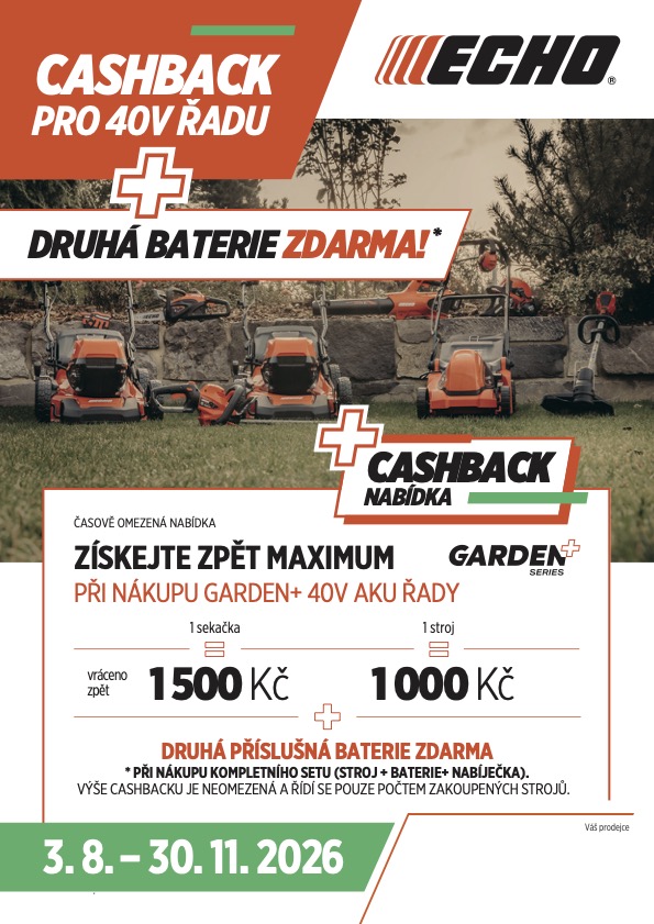 CASHBACK + 2. Baterie Zdarma